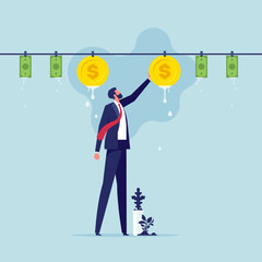 Money laundering concept, businessman breaking the law, fraud and financial machinations, income concealment, corruption and theft, washing dirty currency