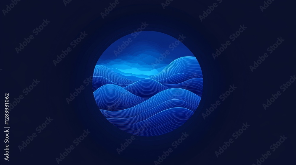 Poster a blue weather icon illustrates the study of atmospheric conditions for accurate weather forecasting