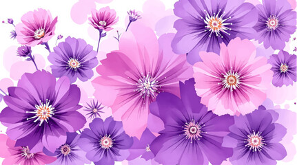 Watercolour Painting Of Colourful Flowers Background, Watercolor Dusty Blue Floral Clipart	
