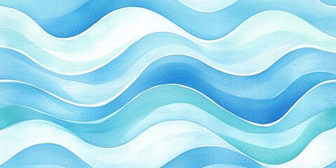 Fototapeta premium Vibrant watercolor illustration of ocean waves.