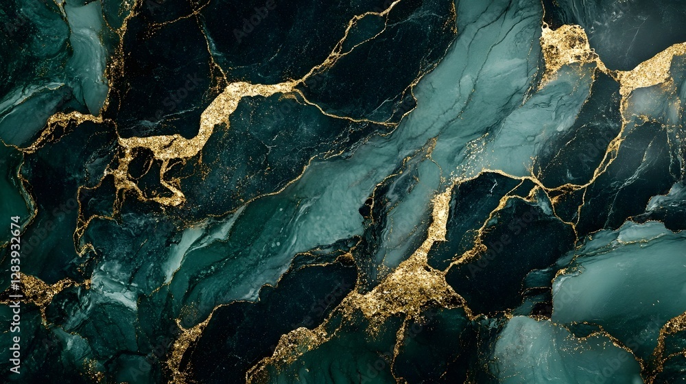 Poster luxurious golden cracked marble texture abstract background with intricate patterns premium digital 