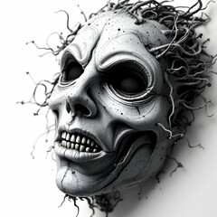 Naklejka premium Scary mask, monster mask, mystery mask