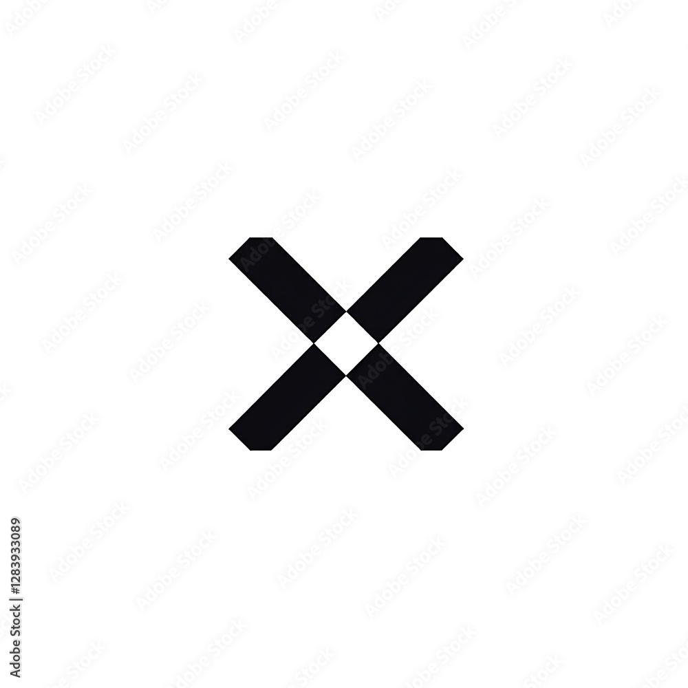 Poster striking geometric cross symbol bold contrast minimalist design clean and simple visual representati
