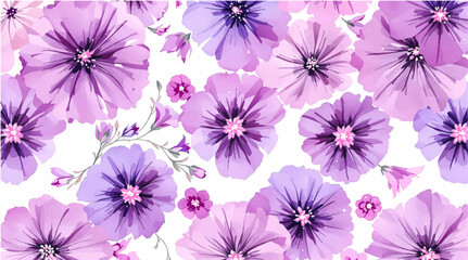 Watercolour Painting Of Colourful Flowers Background, Watercolor Dusty Blue Floral Clipart	