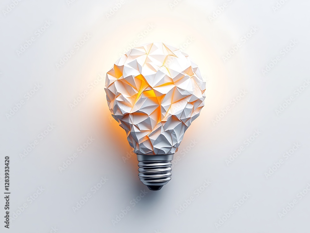 Poster unique illumination artificial light source innovation concept in electrical paper craft design