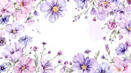 Watercolor white daisies with a yellow center on a white background. Background, pattern	