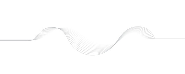 Gray wave curve lines abstract background with flowing particles. Digital energy waves technology concept. Modern backdrop design for business, presentation, banner.