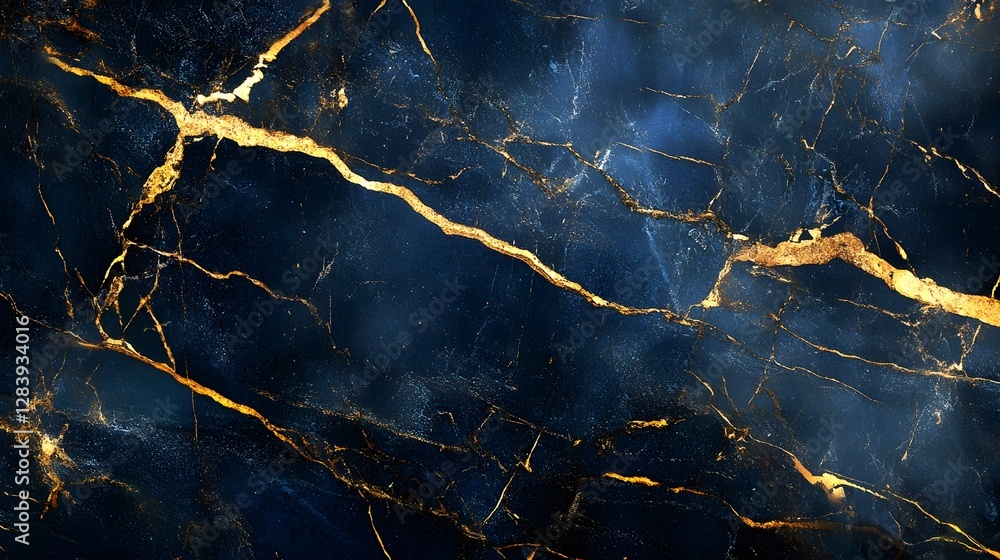 Aufkleber luxurious golden marble texture abstract background with intricate cracked patterns and a glossy hig