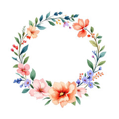 Floral Wreath, Wreath Clipart Watercolor, Pastel Pink Flowers Wedding Clipart Wild Floral Clipart	