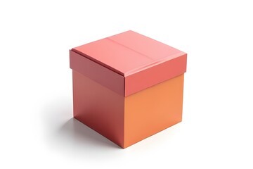 Fototapeta premium Square Gift Box with Pink and Orange Design