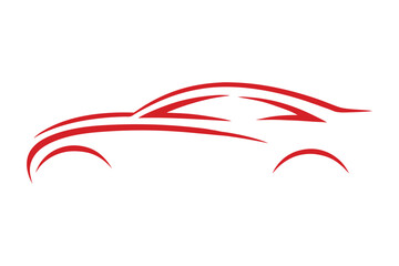 Minimalist Sports Car  Vector Modern Automotive Branding logo.