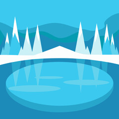 Naklejka premium vector illustration of a mountain landscape