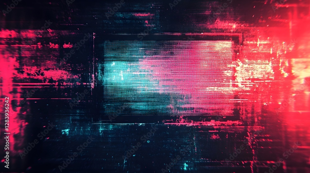 Poster Mesmerizing abstract digital art composition featuring a dynamic display of pulsating neon lights ethereal chromatic patterns and a captivating surreal futuristic aesthetic