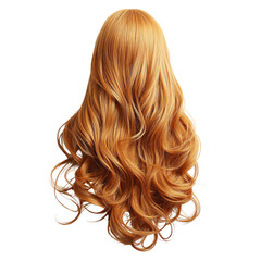 Fototapeta premium Long Wavy Orange Hair with Glossy Texture Perfect for Fashion or Cosplay Photography