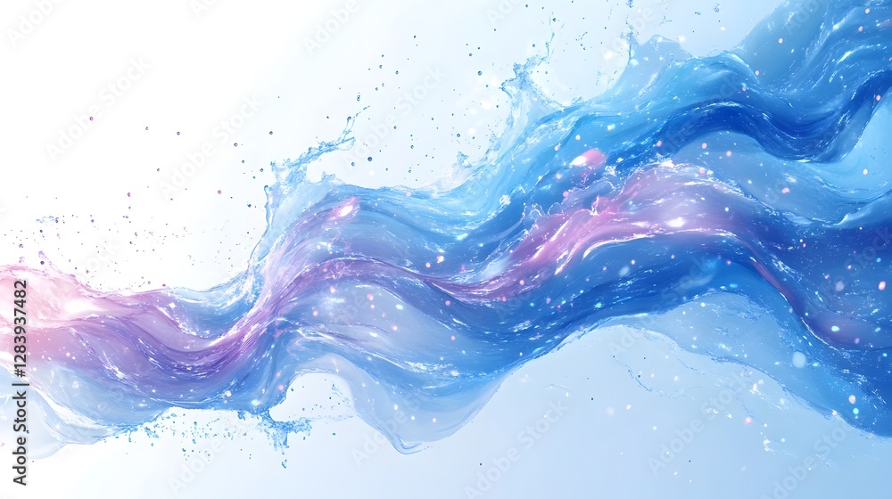 Poster Mesmerizing abstract digital art showcasing the fluid motion and dynamic interplay of vibrant colorful swirls and splashes creating a visually stunning and captivating contemporary design