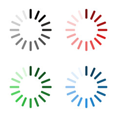 Illustrations of Download sign. Load icon. Load system. Data load. Loading bar
