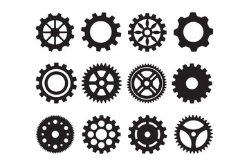 Gear wheel icon set. Simple Gear wheel collection. Cogwheel. Gear icons. Vector