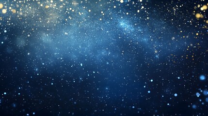 Obraz premium Blue sky with a lot of stars and a few clouds. The stars are scattered all over the sky and the clouds are small and white. The sky is very clear and the stars are shining brightly