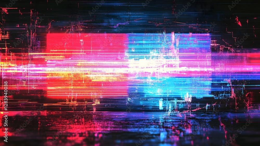 Aufkleber Mesmerizing abstract digital artwork with pulsing neon gradient lights in a dynamic futuristic motion  Vibrant luminous and electrifying visuals that evoke a sense of energy technology