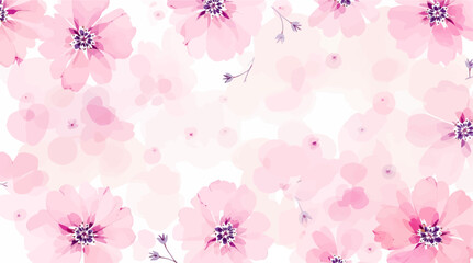 Hand drawn seamless pattern with watercolor Flower flowers. Pink watercolor floral background