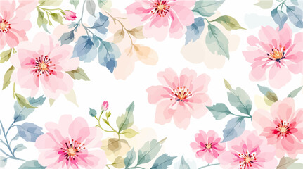 Pink watercolor floral background