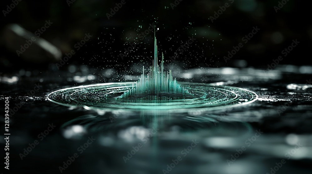 Aufkleber the analytical indicator is set amidst a sci-fi background of statistics and big data
