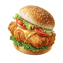 hamburger on white background