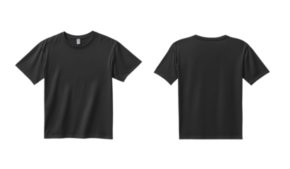 Black T-shirt with short sleeves in front and back. Transparent bottom
