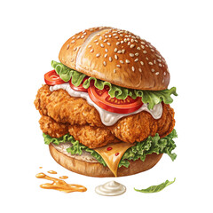 hamburger on a white background