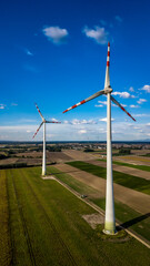 Wind Farm With Wind Turbines In Agricultural Landscape in Austria