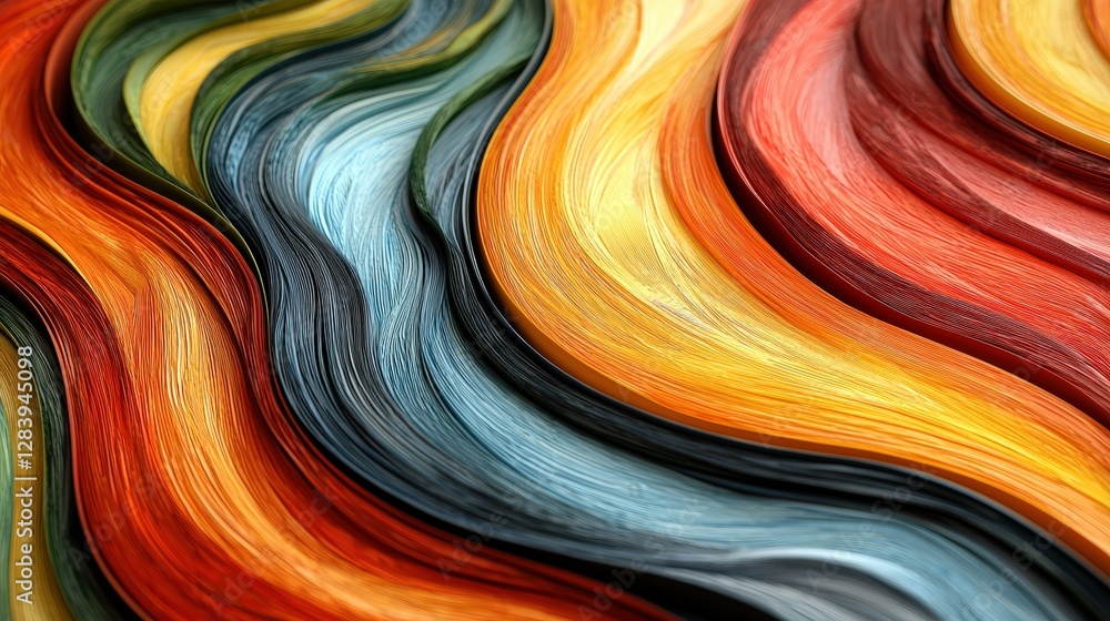 Poster colorful wave of paint splashes creating an eye-catching and dynamic artistic background design