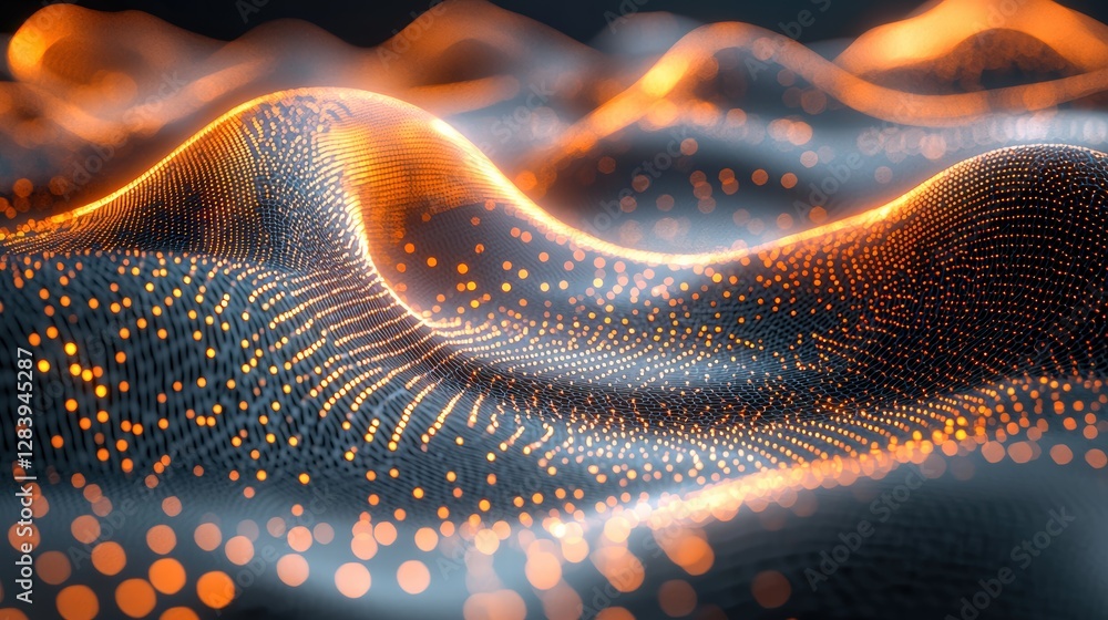 Poster a radiant wave of light cascading through the darkness with ethereal luminescence and color