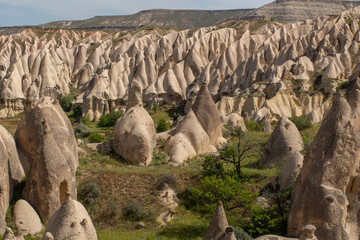 The majestic rock formations of Cappadocia, Turkey, known as 