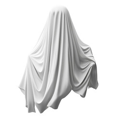 Naklejka premium A simple white sheet ghost, isolated on a transparent background PNG 