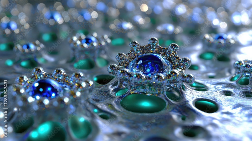 Aufkleber visualization of a nanoscale magnetic storage device, representing advancements in data storage tech