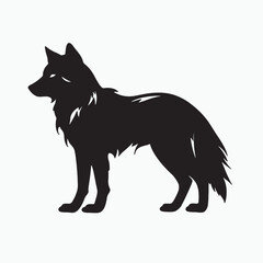 Obraz premium Arctic Wolf Silhouette Walking Across Frozen River