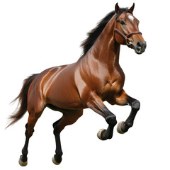 Naklejka premium Dynamic horse action transparent background png image animal subject white environment detailed illustration