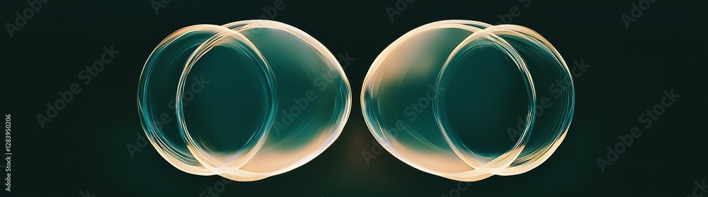 Poster a futuristic hologram appears as a blue circle on a transparent abstract background with advanced te
