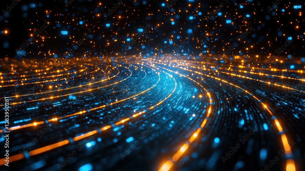 Poster enchanting tunnel of light creating a fascinating pathway through a mysterious and dreamlike space
