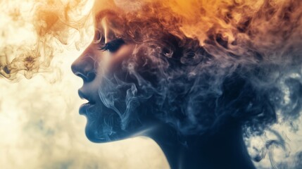 Fantasievoll verrauchtes Frauenportrait