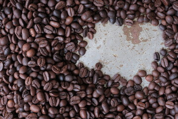 Roasted coffee beans for background
