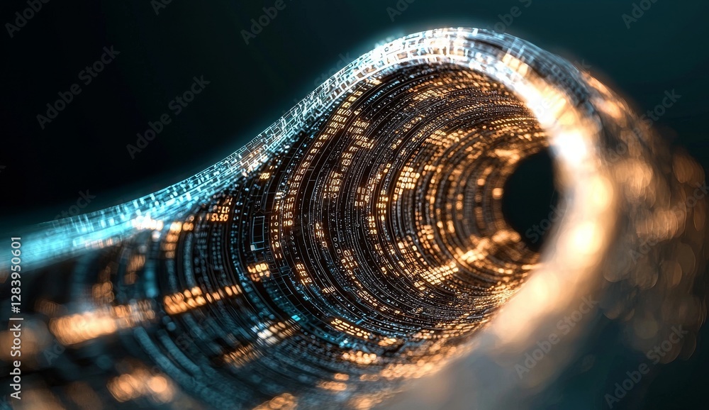 Poster a futuristic digital interface featuring a hologram, abstract background, and computer ai, embodies 