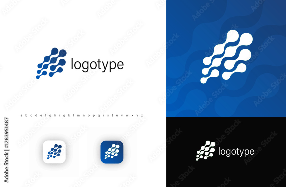 Leinwandbilder abstract molecular structure logo with interconnected shapes resembling network or neural links. sui