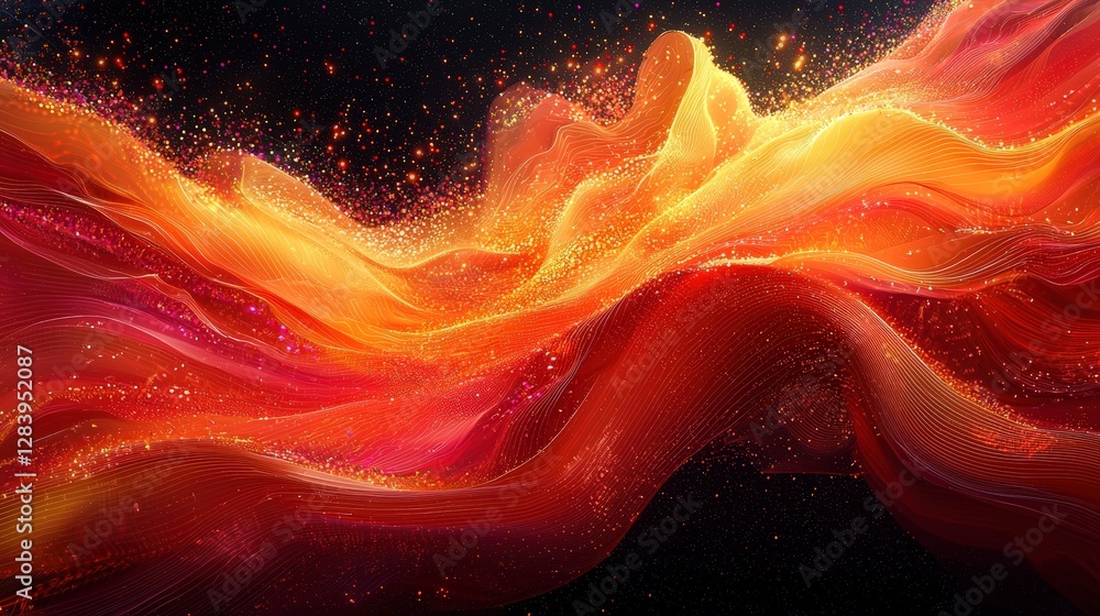 Poster mesmerizing colorful wave of light creating a fluid motion in a captivating abstract display