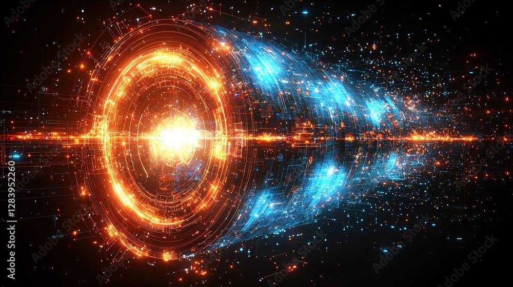 Poster a spiraling design with a bright light at its core creating an enchanting visual experience