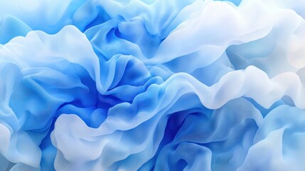 Obraz premium Light Blue and White Draped Fabric Texture Background