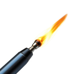 Flame Emerging from a Blowtorch Isolated on Transparent Background