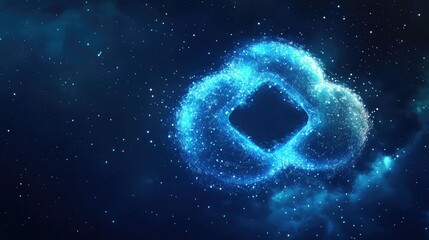 A digital cloud with a refresh symbol, representing automatic updates and synchronization in cloud computing.