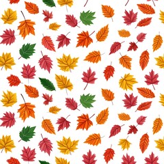 Obraz premium Colorful Autumn Leaves Pattern Background for Seasonal Decoration and Nature Inspired Designs