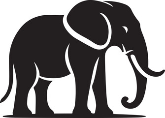 Elephant silhouette set collection isolated black on white background vector illustration
